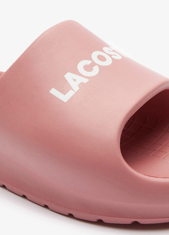 Розовые шлепанцы Lacoste с логотипом