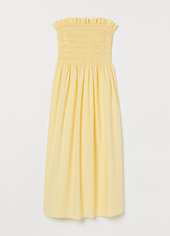 Жовтий кежуал сукня з відкритими плечима H&M однотонна