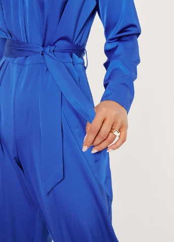 Комбинезон Nasty Gal комбинезон-брюки однотонный синий кэжуал полиэстер, атлас