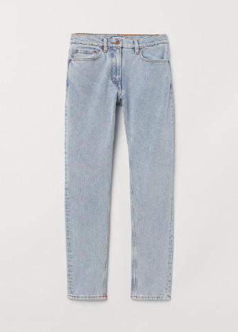 Светло-голубые демисезонные укороченные, зауженные джинсы H&M
