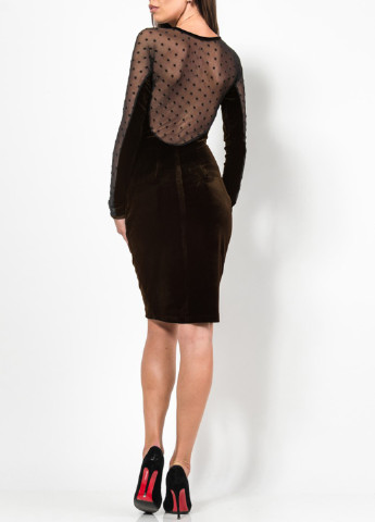Темно-коричневое коктейльное платье футляр Enna Levoni