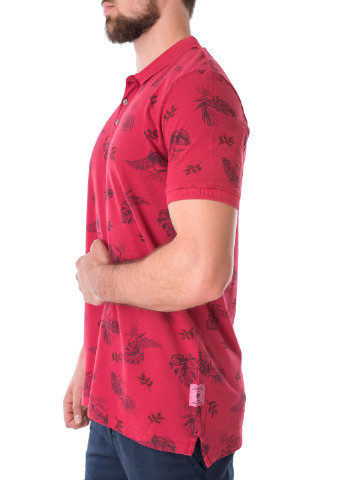 Красная футболка-поло для мужчин Basefield с цветочным принтом
