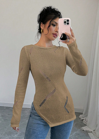 Песочный демисезонный джемпер джемпер SHEIN