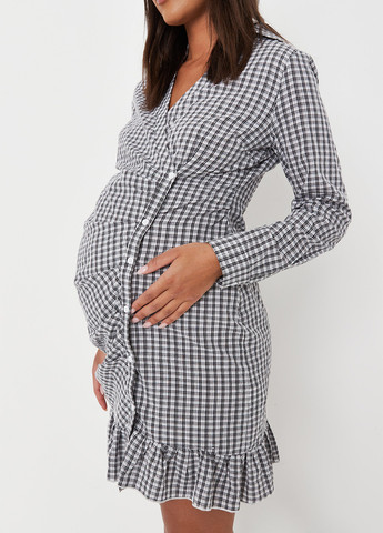 Чорно-білий кежуал сукня для вагітних на запах Missguided в клітинку