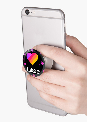 Попсокет (Popsockets) тримач для смартфону Лайк (Likee) (8754-1055) Чорний MobiPrint (216748232)