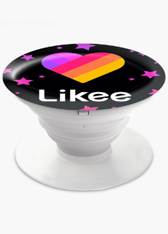 Попсокет (Popsockets) тримач для смартфону Лайк (Likee) (8754-1055) Чорний MobiPrint (216748232)