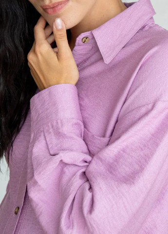 Лавандова бавовняна блуза для вагітних і годуючих мам на гудзиках oversize лавандова з натуральної тканини To Be