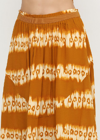 Горчичная кэжуал с абстрактным узором юбка H&M миди