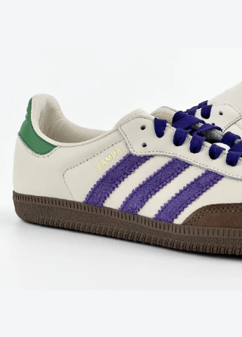 Кросівки ID8349 adidas Samba OG White Purple світло-бежеві демісезони (317224337)