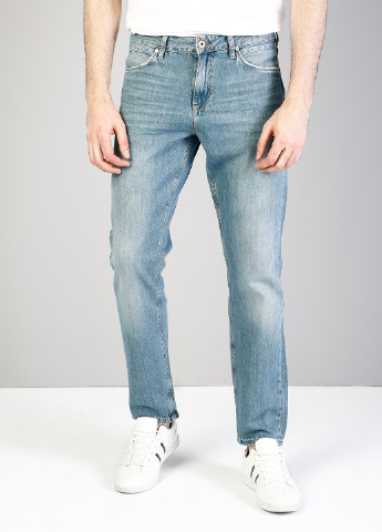 Светло-синие демисезонные прямые джинсы Colin's