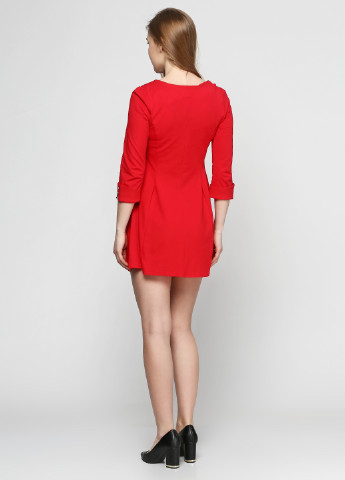 Красное коктейльное платье клеш ЕтноМодерн