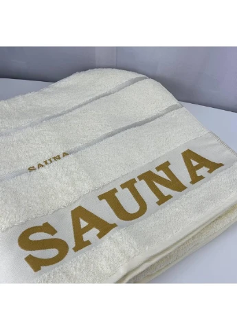 Полотенце для сауны махровое Sauna Турция 6340 молочное 90х165 см Cestepe комбинированный