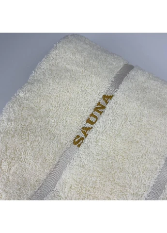 Полотенце для сауны махровое Sauna Турция 6340 молочное 90х165 см Cestepe комбинированный