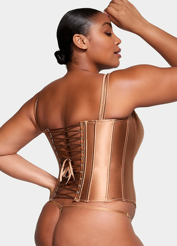 Коричневий демісезонний комплект (корсет, трусики) Victoria's Secret