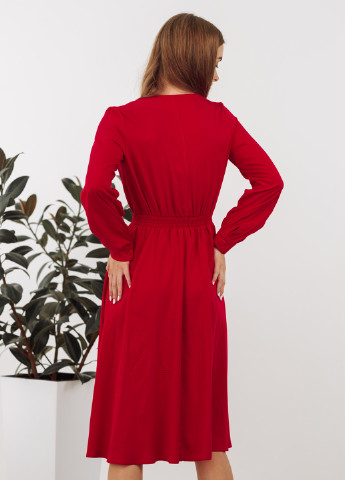 Красное кэжуал платье клеш Azuri однотонное