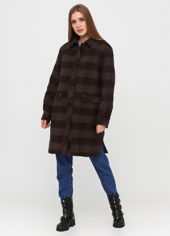 Темно-сіре зимнє Пальто пальто-сорочка MiNiMax