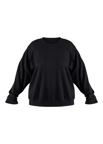 Черный свитшот PrettyLittleThing однотонный без декора (254799194)
