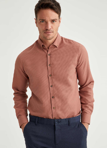 Розово-коричневая кэжуал рубашка DeFacto