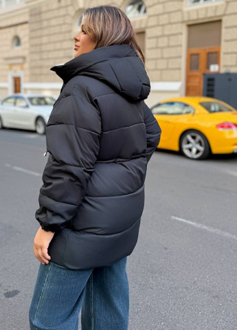 Черная зимняя куртка двухсторонняя No Brand