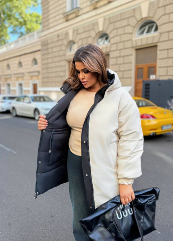 Черная зимняя куртка двухсторонняя No Brand