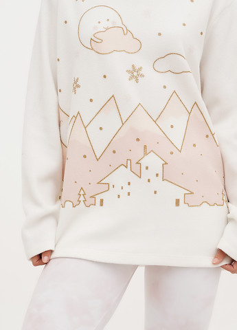 Молочный свитшот Terranova рисунок глиттер (338005861)