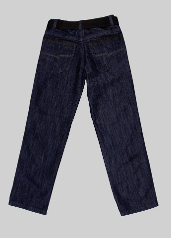 Джинси FSR прямі однотонні темно-сині джинсові бавовна