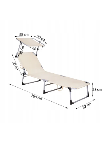 Шезлонг 188х57х50 см Springos (231594973)