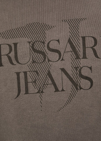 Свитшот Trussardi - Прямой крой логотип серый кэжуал хлопок, трикотаж - (253381678)