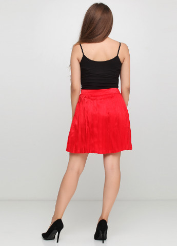 Красная кэжуал однотонная юбка Boohoo плиссе