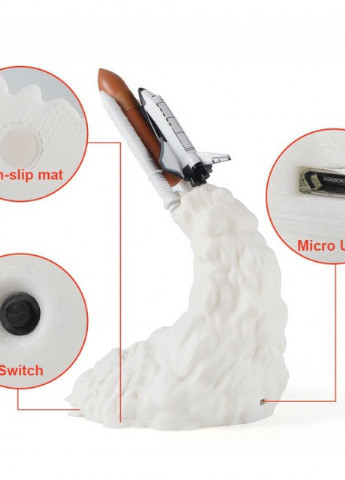 Акумулятор 3D ноткаря Космічна Ракета 800MАч, 23см No Brand (253991499)