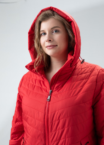 Красная демисезонная женская демисезонная куртка большие размеры delfi бежевая 910622 Delfy