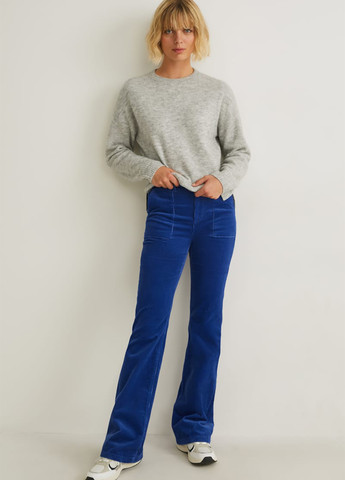 Синие кэжуал демисезонные клеш брюки C&A