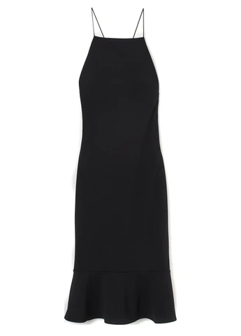 Темно-синя коктейльна сукня годе H&M однотонна