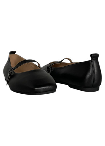 Женские балетки Anna Lucci | чёрные однотонные без декора натуральная кожа (333057477)