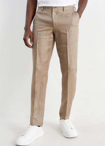 Бежевые кэжуал летние зауженные брюки C&A