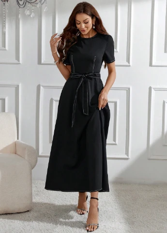 Чорна кежуал сукня а-силует SHEIN однотонна