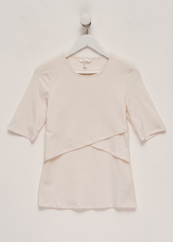 Светло-бежевая летняя футболка для беременных H&M