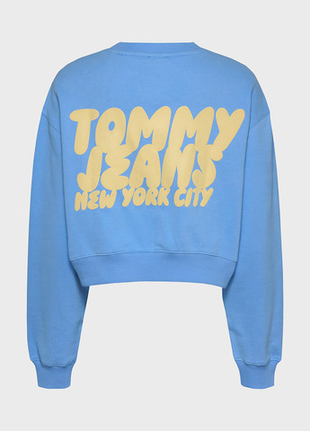 Блакитний світшот Tommy Jeans напис без декору (344461709)