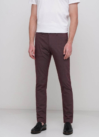 Бордовые кэжуал демисезонные прямые брюки Trend Collection