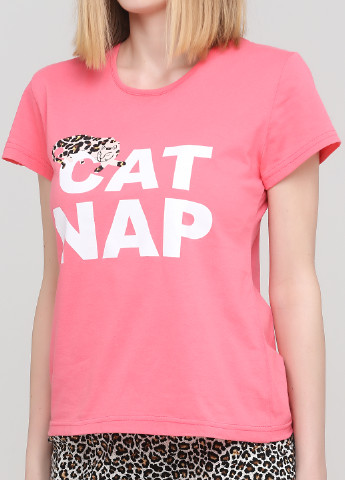 Рожева всесезон піжама (футболка, шорти, маска для сну) футболка + шорти Lucci
