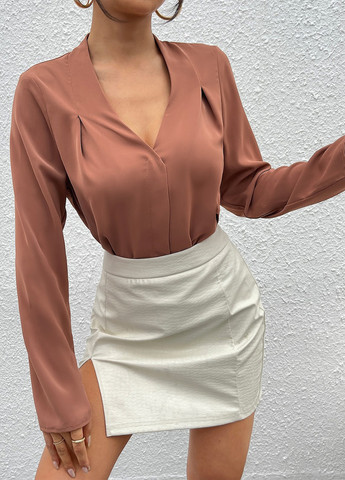 Светло-коричневая блуза SHEIN