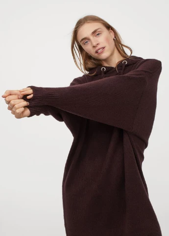 Темно-фіолетова кежуал сукня H&M однотонна