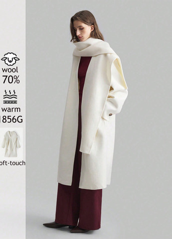 Белое демисезонное Пальто SHEIN