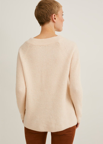 Светло-бежевый зимний свитер пуловер C&A