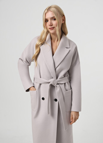 Світло-сіре демісезонне Пальто двобортне Florens