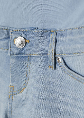 Шорты для беременных H&M однотонные светло-голубые джинсовые хлопок
