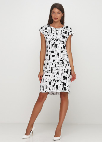 Черно-белое кэжуал платье Numph с абстрактным узором