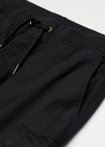 Черные кэжуал демисезонные карго, джоггеры брюки H&M