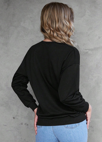 Чорний світшот SHEIN малюнок гліттер (329546259)