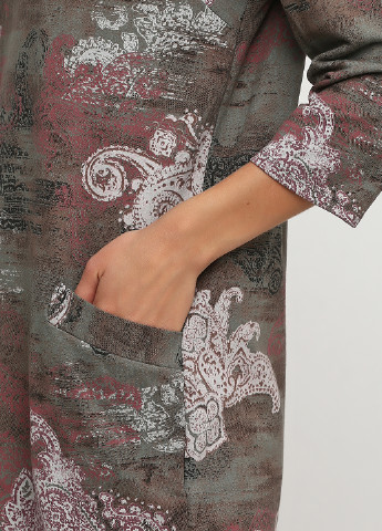 Оливкова (хакі) кежуал сукня Italy Moda з абстрактним візерунком